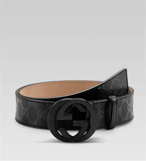 real all black gucci belt